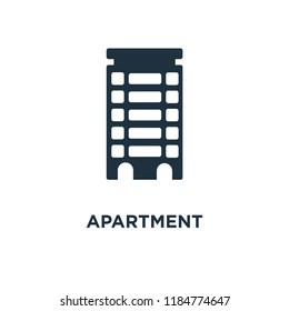 Apartment icon. Black filled vector illustration. Apartment symbol on white background. Can be used in web and mobile.