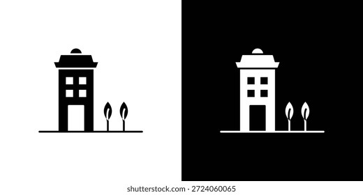 Ícone do apartamento. Ícone de design simples em preto e branco