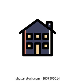 Apartment Icon Filled Outline Building Illustration Logo Vector
