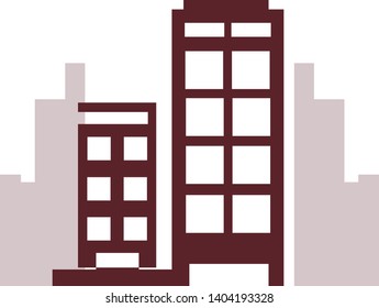 Apartment icon flat style isolated on white background