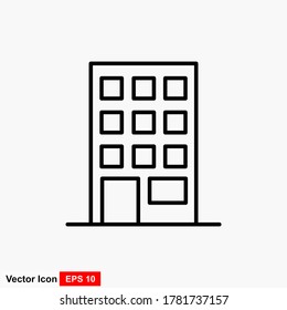 Icono de apartamento. Ilustración vectorial plana en fondo negro sobre blanco
