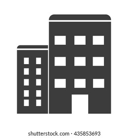 Apartment Icon. Flat Vector Illustration In Black On White Background. EPS 10