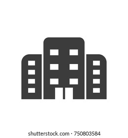 Apartment icon. Flat vector illustration in black on white background