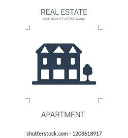 apartment icon. high quality filled apartment icon on white background. from real estate collection flat trendy vector apartment symbol. use for web and mobile