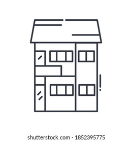 Apartment icon, linear isolated illustration, thin line vector, web design sign, outline concept symbol with editable stroke on white background.