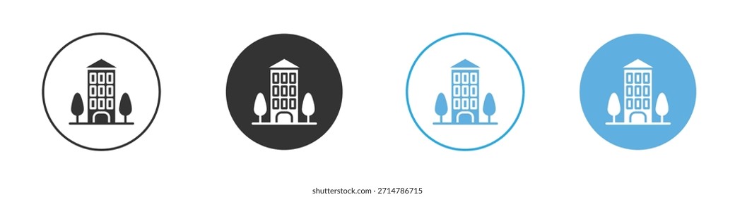 Apartamento ícone Logo Modelo Conjunto de design