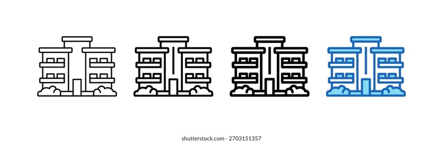 Ilustración vectorial de estilo de contorno de icono de apartamento