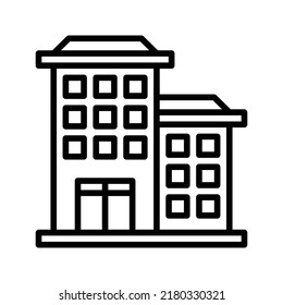 apartment icon outline vector illustration