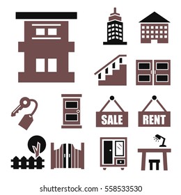 apartment icon set