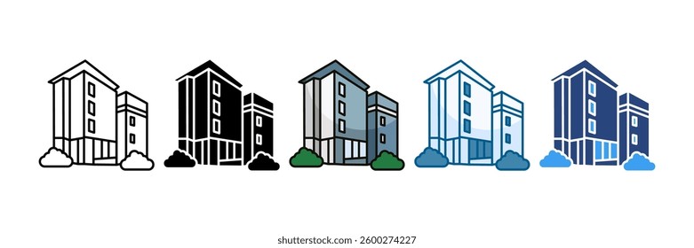 Apartment Icon Set Multiple Style Collection