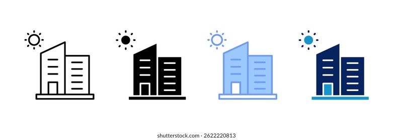 Apartment Icon Set Multiple Style Collection