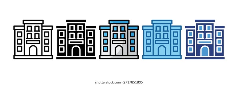 Apartment Icon Set Multiple Style Collection