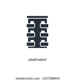 apartment icon. simple element illustration. isolated trendy filled apartment icon on white background. can be used for web, mobile, ui.