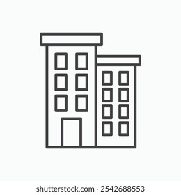 Apartment icon in thin black lines