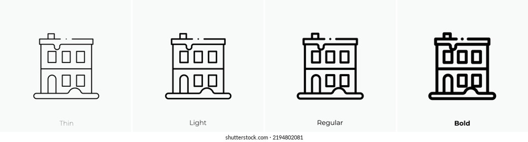 apartment icon. Thin, Light Regular And Bold style design isolated on white background