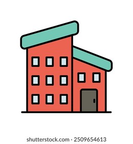 Icono de apartamento con fondo blanco Vector Ilustración de stock