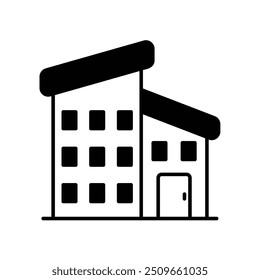 Icono de apartamento con fondo blanco Vector Ilustración de stock