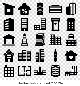 Apartment icons set. set of 25 apartment filled icons such as building, business centre, door with heart, business center building, business center, house building, mortgage