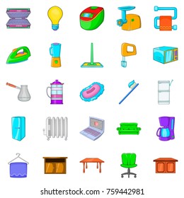 Apartment icons set. Cartoon set of 25 apartment vector icons for web isolated on white background