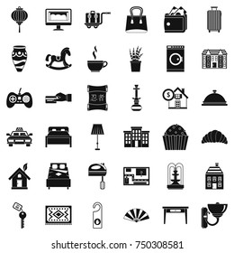 Apartment icons set. Simple style of 36 apartment vector icons for web isolated on white background