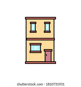 Apartment illustration. Flat design vector illustration of building house. Architecture concept icon