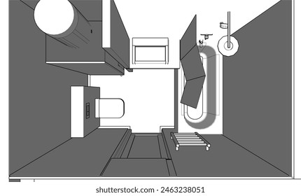 apartment interior design vector illustration