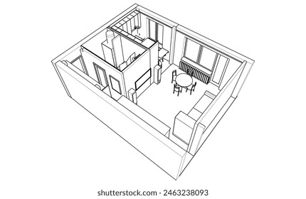 Ilustración vectorial de diseño de interiores