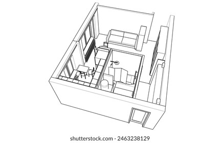 Ilustración vectorial de diseño de interiores