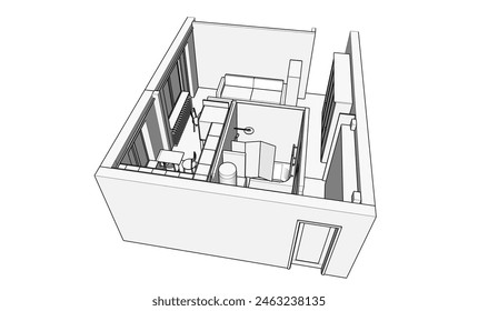 apartment interior design vector illustration