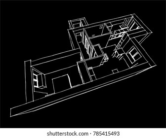 apartment interior sketch