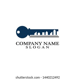 Apartment key logo template vector