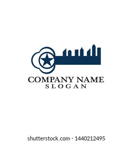 Apartment key logo template vector