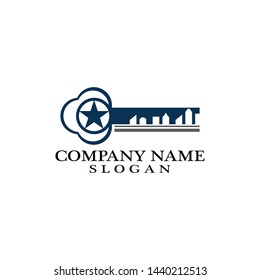 Apartment key logo template vector