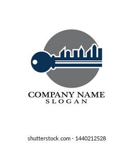 Apartment key logo template vector