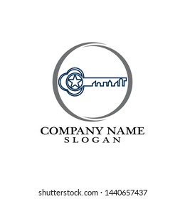 Apartment key logo template vector