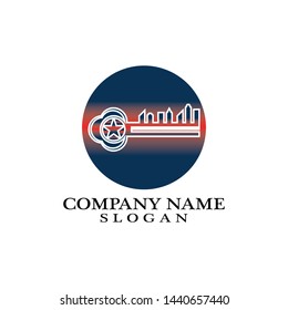 Apartment key logo template vector