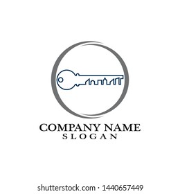 Apartment key logo template vector