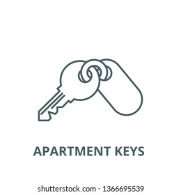 Apartment keys  line icon, vector. Apartment keys  outline sign, concept symbol, flat illustration