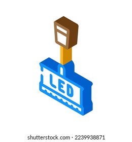 Deckenleuchten für Wohnraumleuchten, isometrischer Ikone, Vektorgrafik. Deckenschild für Wohnraumleuchten. einzelne Symbolillustration