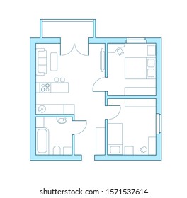 Apartment layout. Home interior design. Buying a property through a real estate agency.