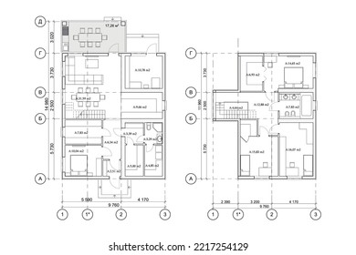 Apartment layout ideas, vector blueprint