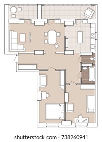 apartment layout, sketch