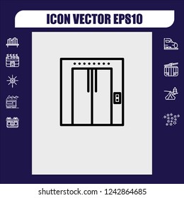 apartment lift icon vector