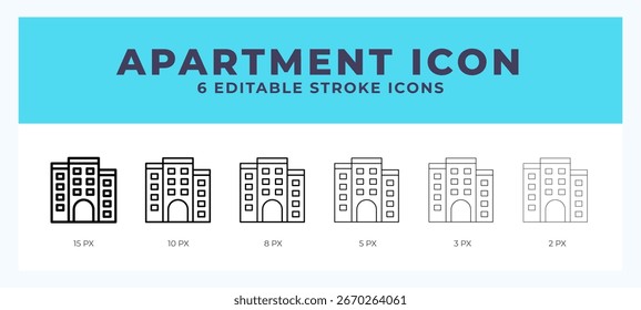 Ilustração de vetor de ícone de linha de apartamento. Estilos da moda.
