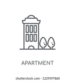 Icono lineal del apartamento. Concepto moderno de logo de Apartment sobre fondo blanco de la colección Inmobiliaria. Adecuado para aplicaciones web, aplicaciones móviles y medios impresos.