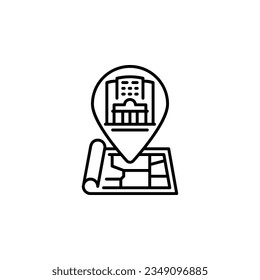 apartment location vector icon. real estate icon outline style. perfect use for logo, presentation, website, and more. simple modern icon design line style
