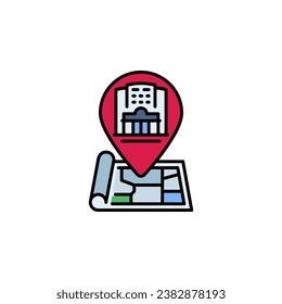 apartment location vector icon. real estate icon filled line style. perfect use for logo, presentation, website, and more. modern icon design color line style