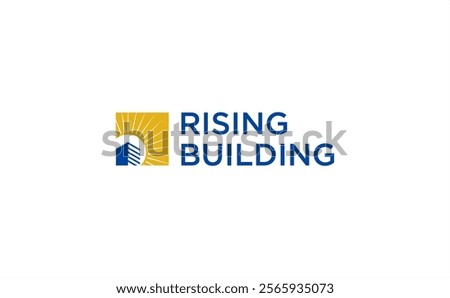 apartment logo building vector and sun light design