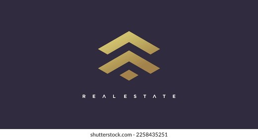 Diseño del logo de los apartamentos con idea creativa moderna