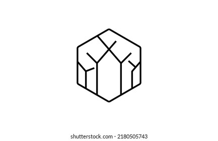 Apartment logo design template with creative line building concept